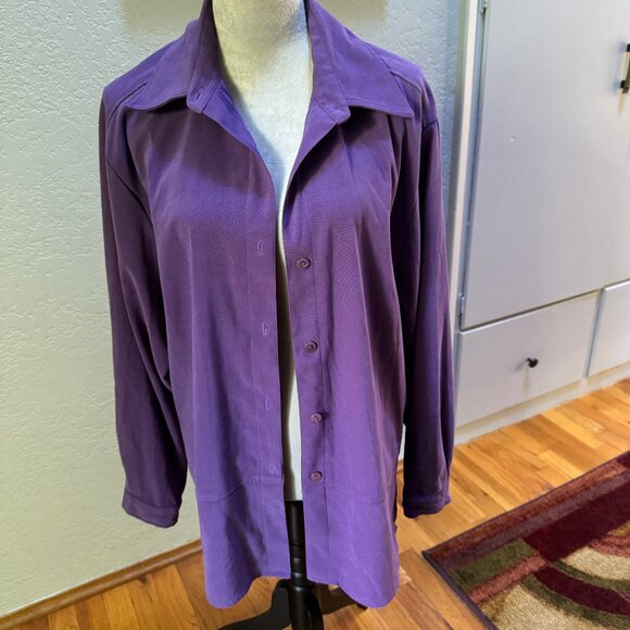 Jane Ashley long sleeve plum blazer jacket - Size: L - Plum - Picture 1 of 6